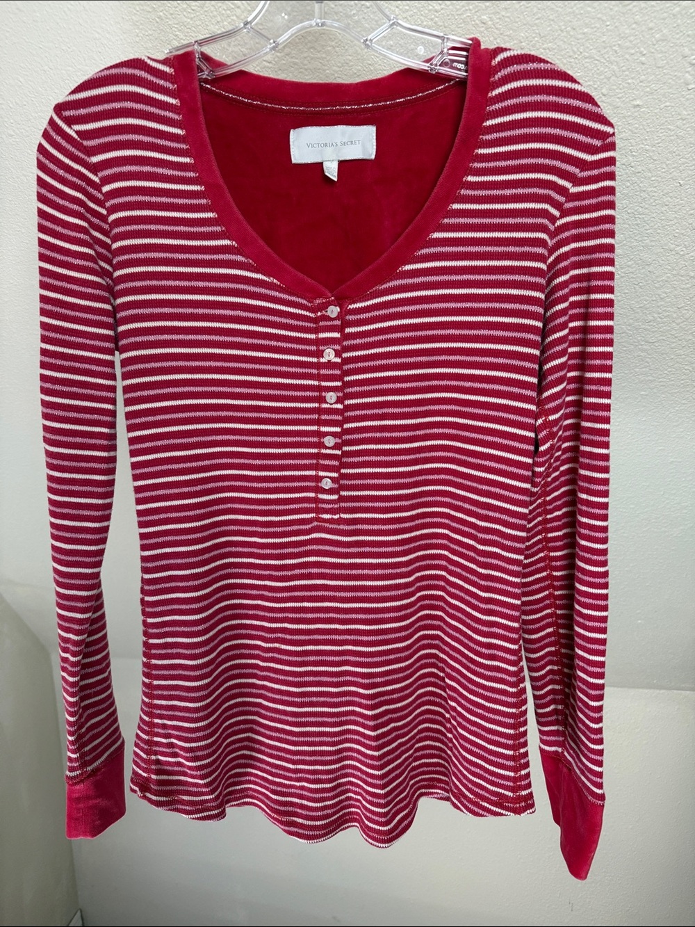 VICTORIA'S SECRET  Red, Pink White Silver Sparkle Top, Size Medium